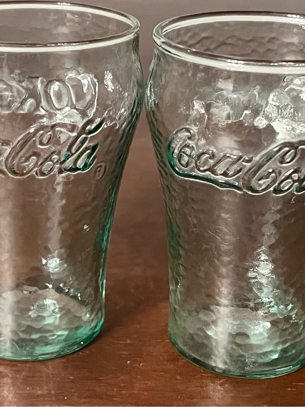 Vintage Indiana Glass Company Green Coca-Cola Glasses Lot of 2